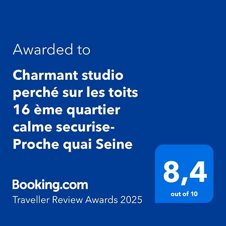 Perche Sur Les Toits, Avec Ascenseur, 16 Eme Quartier Calme Securise- Proche Quai Seine Roland Garros